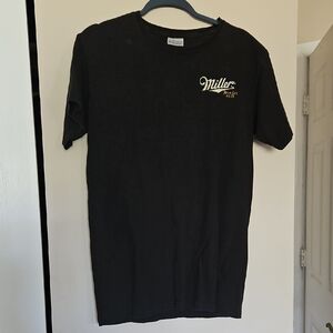 Comfort Wash Miller High Life Moon Distressed Graphic Black Washed T-shirt Small